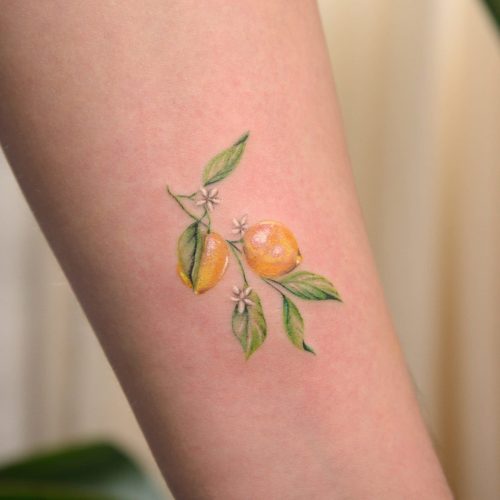 tatuaje de frutas limones