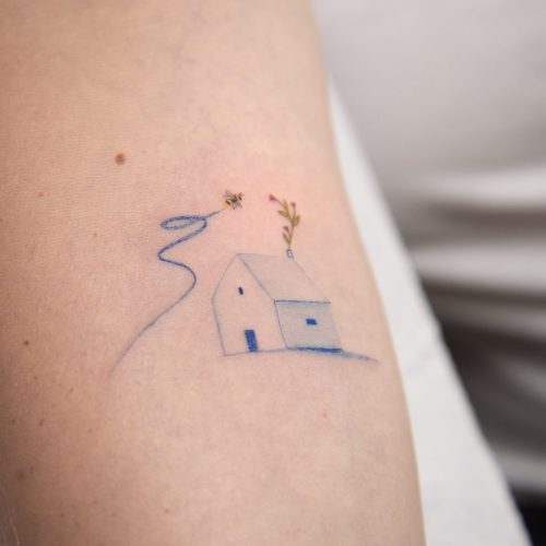 tatuaje de ilustración poema visual